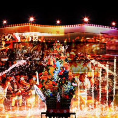 博多祇園⼭笠⼗六番⼭笠奉納・⼭笠×キャナルアクアパノラマ期間限定公開 …