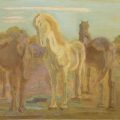坂本繁二郎《放牧三馬》1932年　石橋財団ブリヂストン美術館蔵