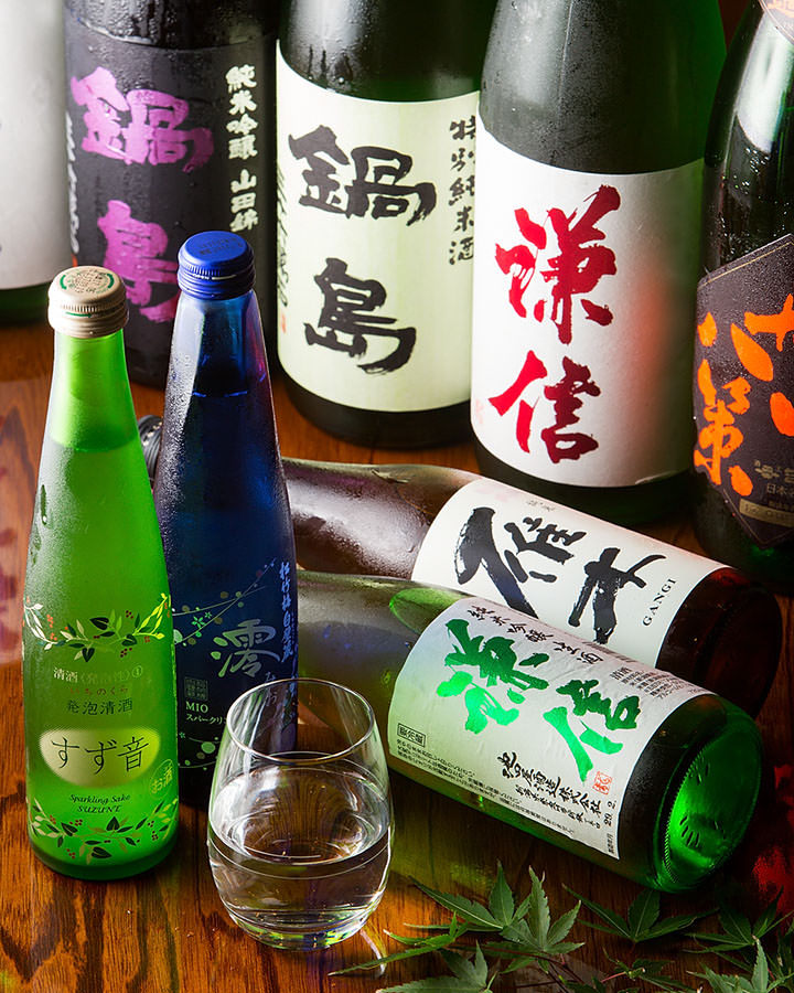 ドリンクの種類は豊富です。特に季節の日本酒に力を入れてます！