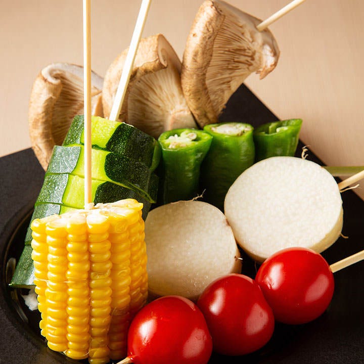 【本日のおすすめ】国産野菜のみを使用した「野菜串」をご提供