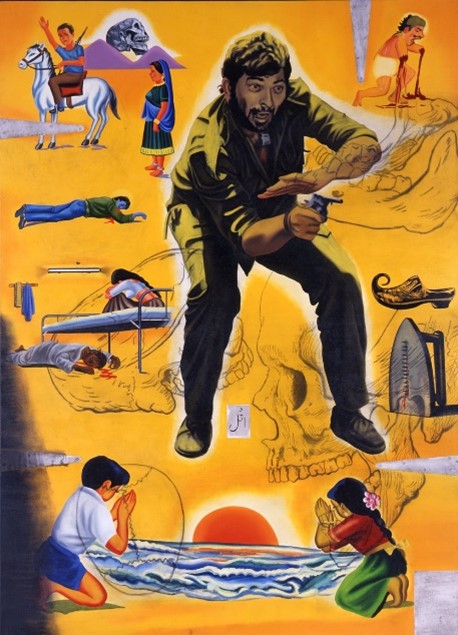 アトゥル・ドディヤ［インド］《ガンボージ色のガッバル》1997年制作（福岡アジア美術館所蔵）