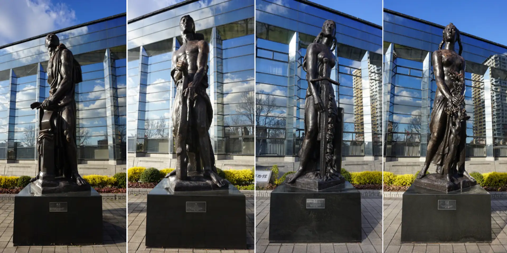 パブリックアート】エミール・アントワーヌ・ブールデル《雄弁》《力》《勝利》《自由》 | 観光スポット一覧 | 【公式】福岡市観光情報サイト よかなび, image size:1920x960