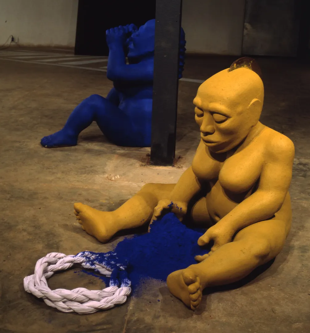 ナヴジョート、ラジクマール、シャンティバイ、ガスラムの共同制作［インド］《もうひとつの実践方法―世界をいかに作るか》（部分）1997年