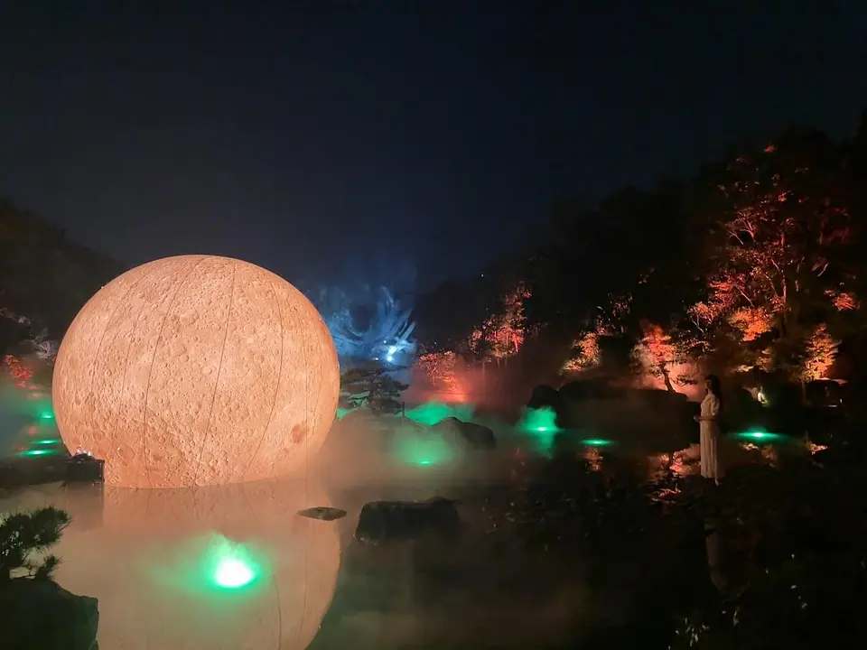 大濠公園 日本庭園で出会う、幻想のナイトアート「宙SORA」2