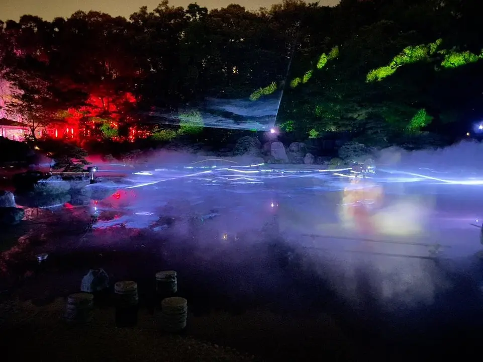 大濠公園 日本庭園で出会う、幻想のナイトアート「宙SORA」3