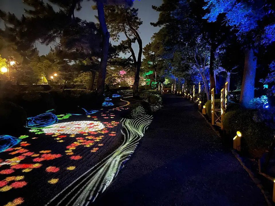 大濠公園 日本庭園で出会う、幻想のナイトアート「宙SORA」5