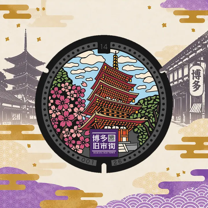 博多旧市街デザインマンホール 東長寺