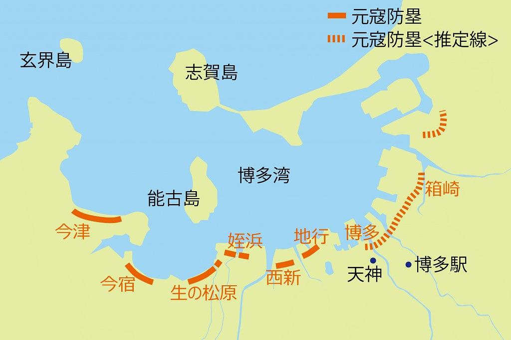 元寇防塁配置図