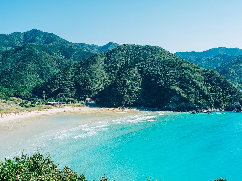 日本一と言われることもある、五島市の高浜海水浴場